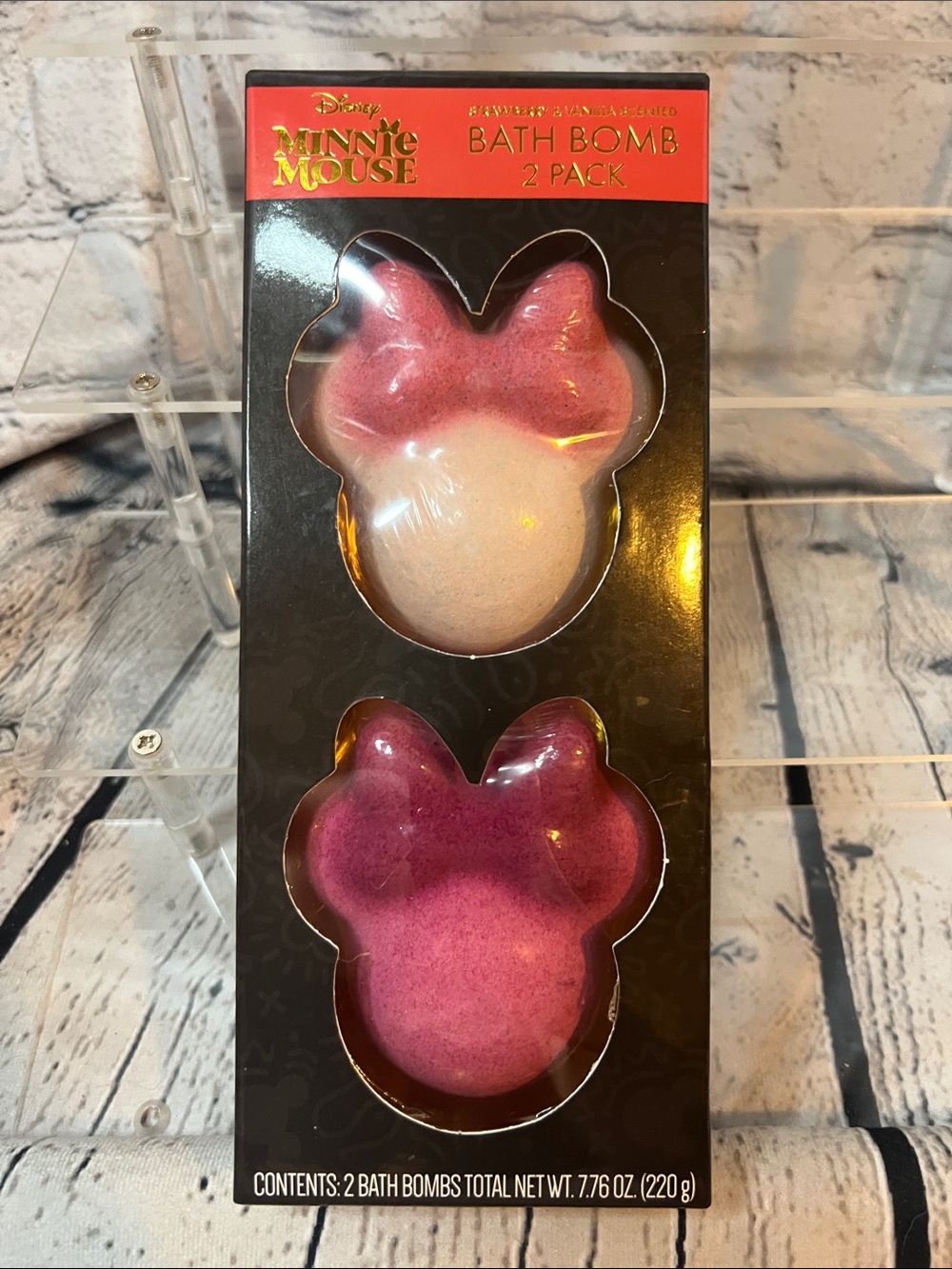 2 pack - Disney Minnie Mouse Bath Bomb Set - Strawberry and Vanilla
